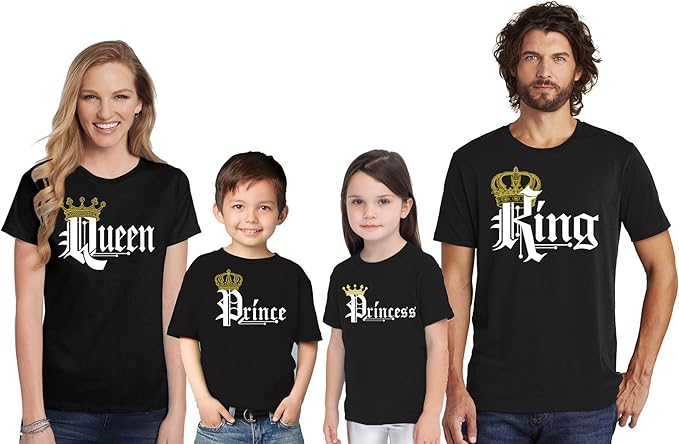 king queen prince princess t 恤 - 匹配家庭巡游 t 恤 - 男式和女式